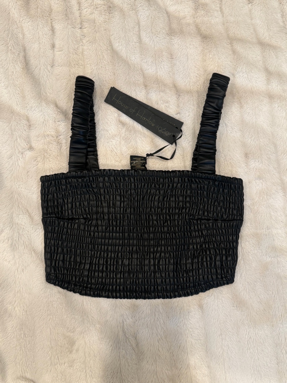 House of Harlow 1960 Black pleather crop